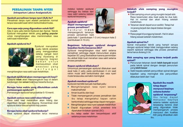 Persalinan Tanpa Nyeri (Intrapartum Labour Analgesia / ILA 2)