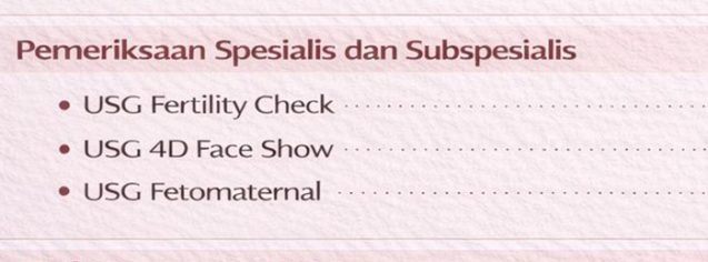 Pemeriksaan Spesialis & Subspesialis